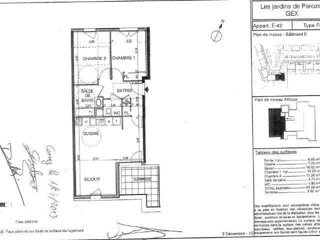 Appartement 3 pièces, 61 m² à louer à Gex 01170