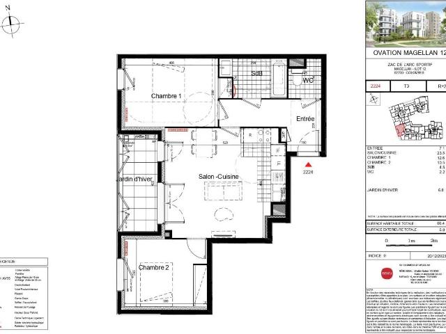Appartement 3 pièces 61 m²