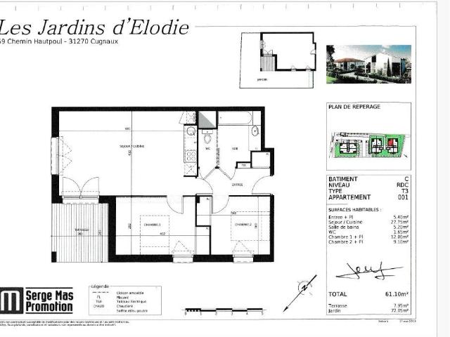 Appartement 3 pièces 61 m²