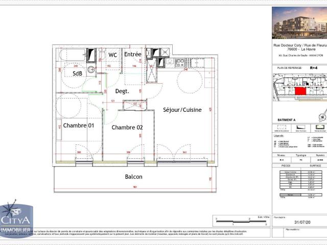 Appartement 3 pièces 61 m²