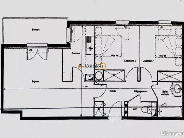 Appartement 3 pièces 61 m²