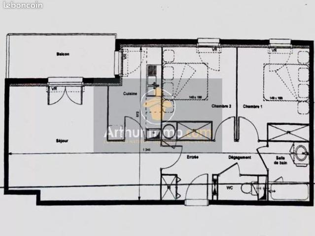 Appartement 3 pièces 61 m²