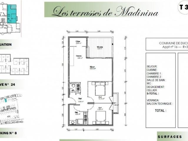 Appartement 3 pièces 61 m²
