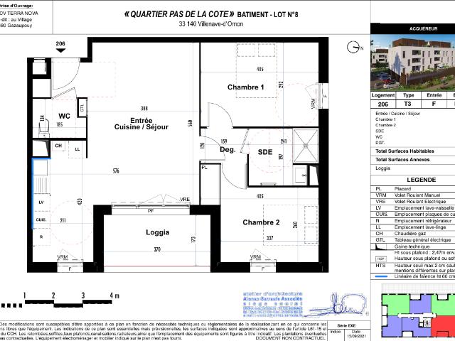 Appartement 3 pièces, 62 m² à louer à Villenave d'Ornon 33140