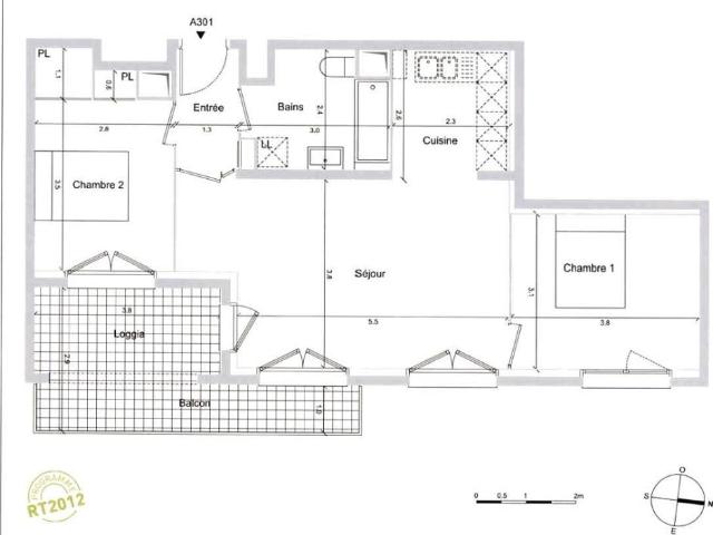 Appartement 3 pièces 62 m² à louer à Évry Courcouronn