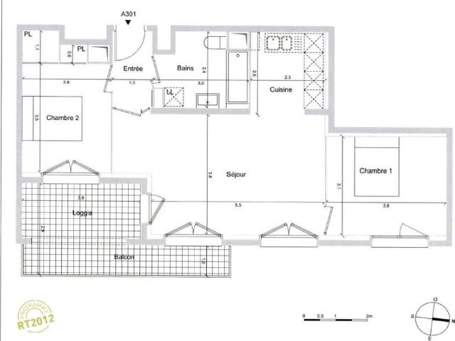 Appartement 3 pièces 62 m² à louer à Évry Courcouronnes
