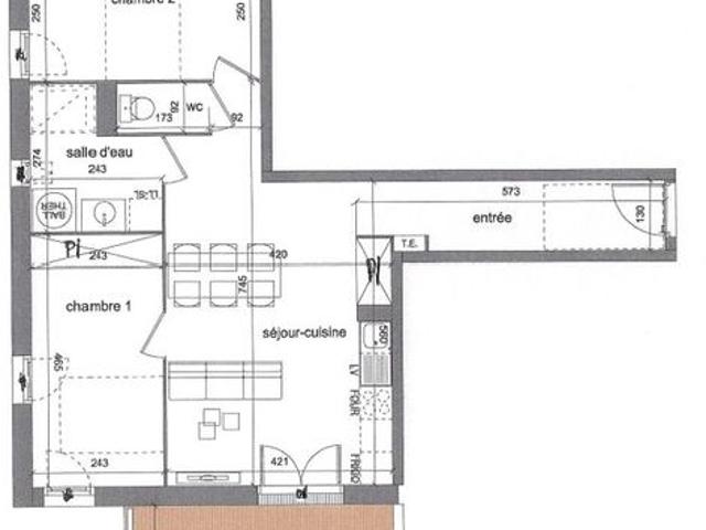 Appartement 3 pièces 62 m²