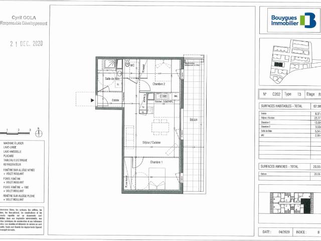 Appartement 3 pièces 62 m²