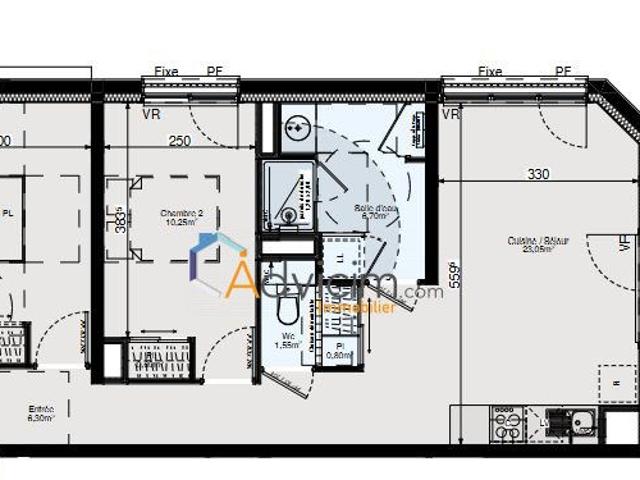 Appartement 3 pièces 62 m²