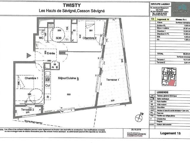 Appartement 3 pièces 62 m²