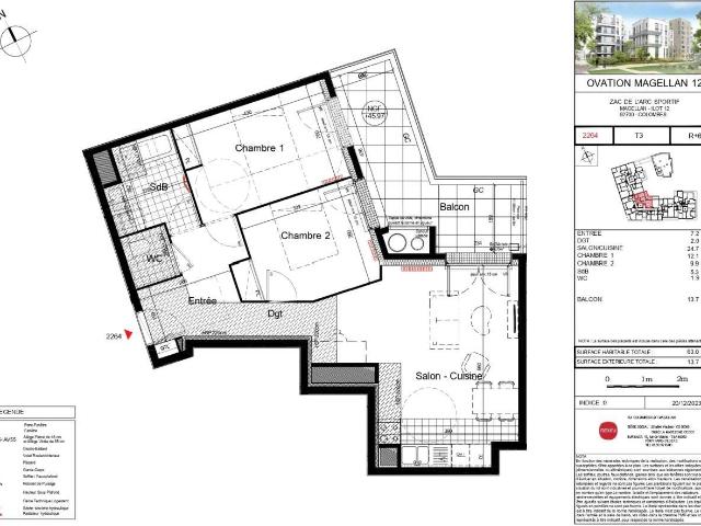 Appartement 3 pièces 62 m²