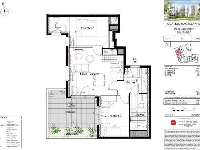 Appartement 3 pièces 62 m²