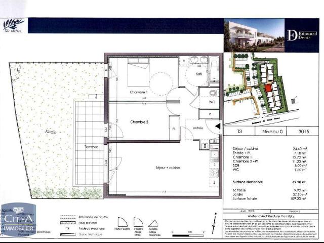 Appartement 3 pièces 62 m²