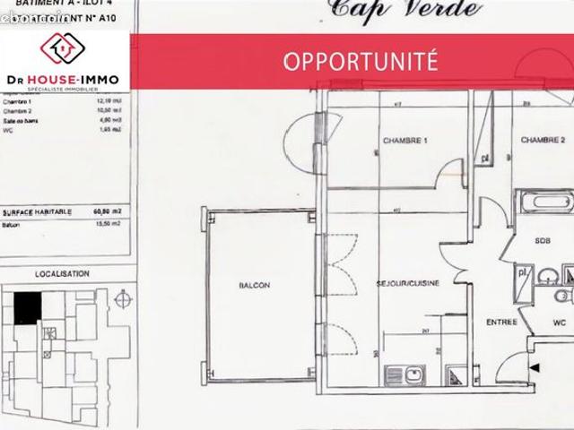 Appartement 3 pièces 62 m²