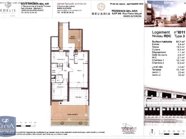 Appartement 3 pièces 62 m²