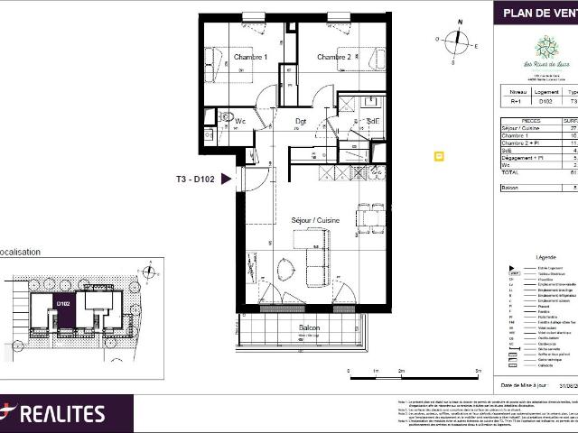 Appartement 3 pièces 62 m²