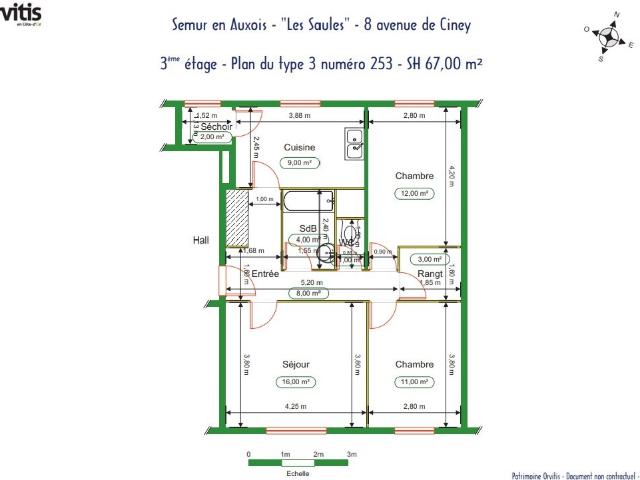Appartement 3 pièces 67 m²