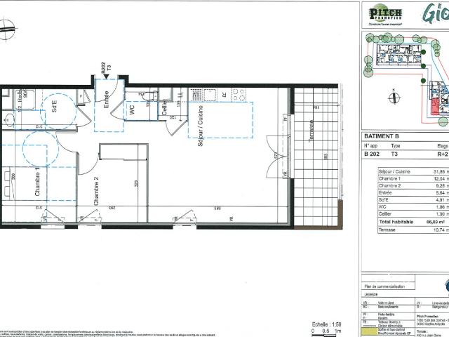 Appartement 3 pièces 67 m²