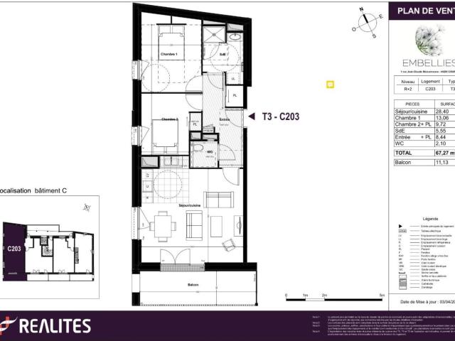 Appartement 3 pièces 67 m²