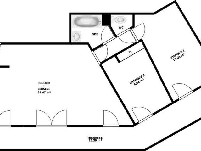 Appartement 3 pièces 67 m²