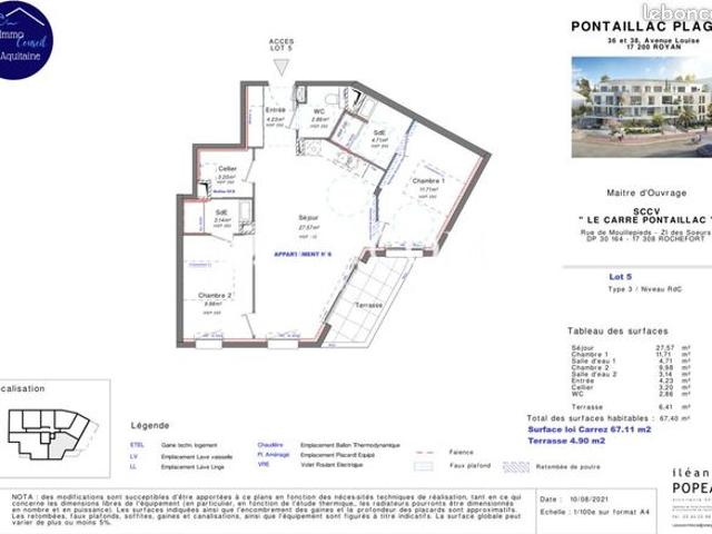Appartement 3 pièces 67 m²