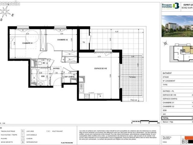 Appartement 3 pièces 64 m²