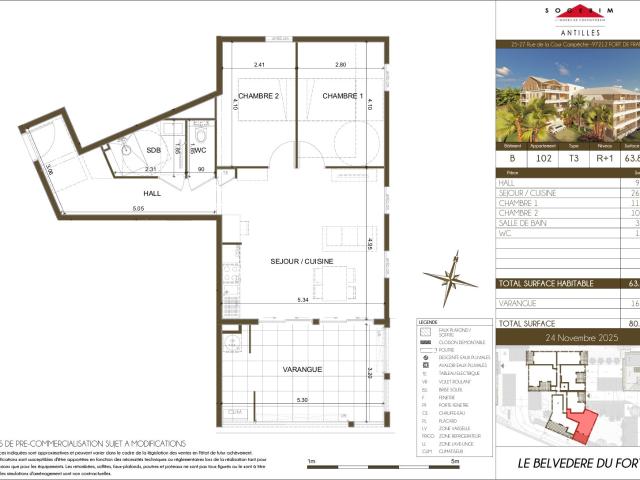 Appartement 3 pièces 64 m²