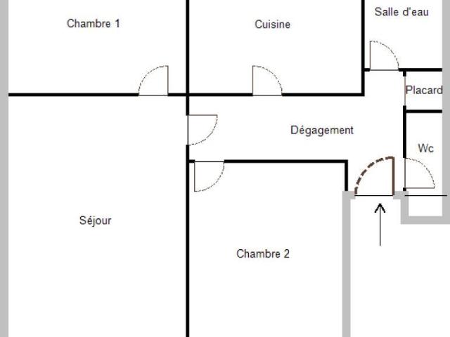 Appartement 3 pièces 64 m²