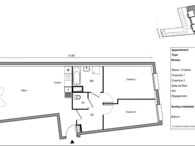 Appartement 3 pièces, 65 m² à louer à Champagne sur Seine 77430