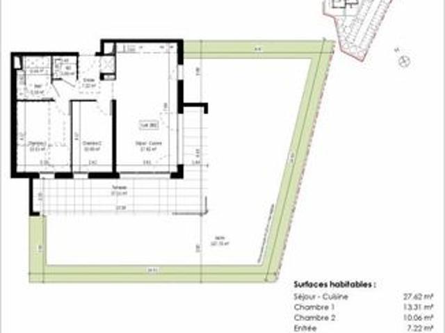 Appartement 3 pièces 65 m²