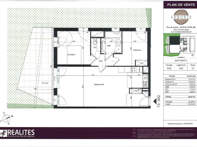 Appartement 3 pièces 65 m²
