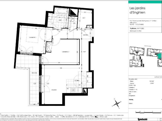 Appartement 3 pièces 65 m²