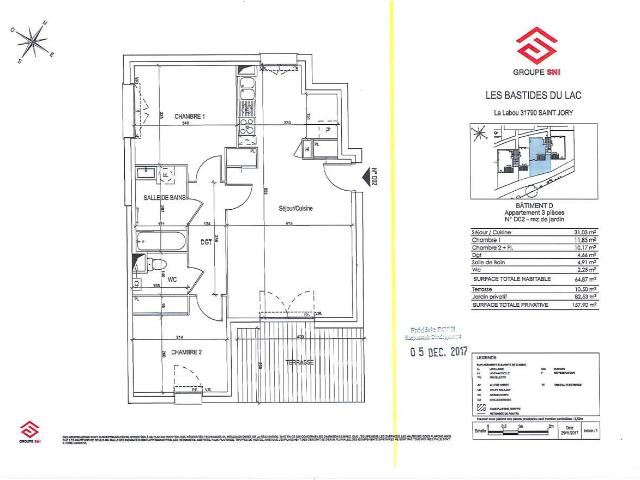Appartement 3 pièces 65 m²