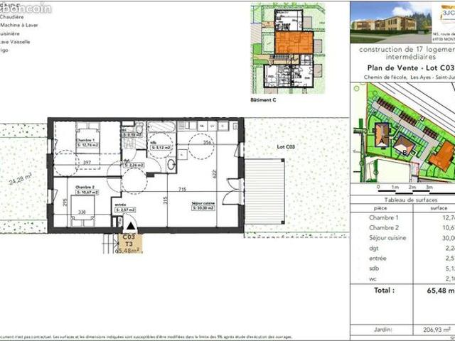 Appartement 3 pièces 65 m²