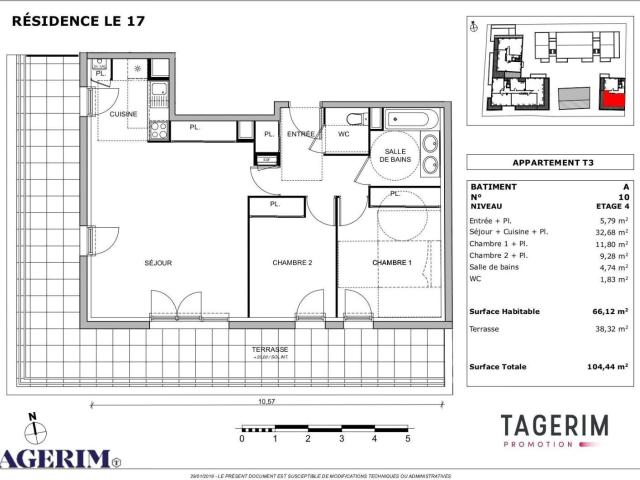 Appartement 3 pièces, 66 m² à louer à Toulouse 31200