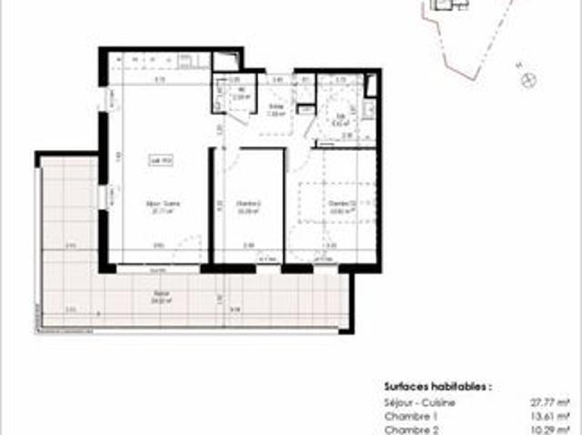 Appartement 3 pièces 66 m²
