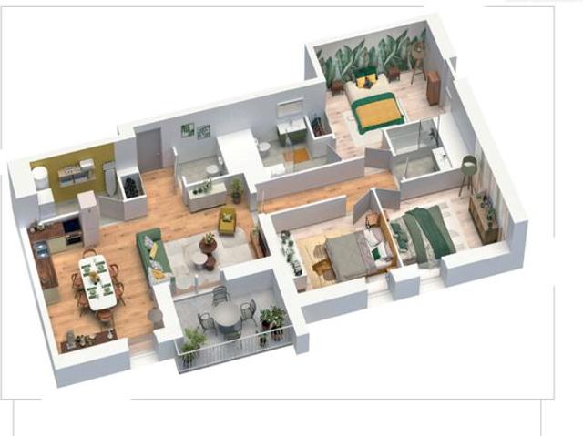 Appartement 3 pièces 66 m²