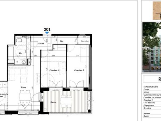 Appartement 3 pièces 66 m²