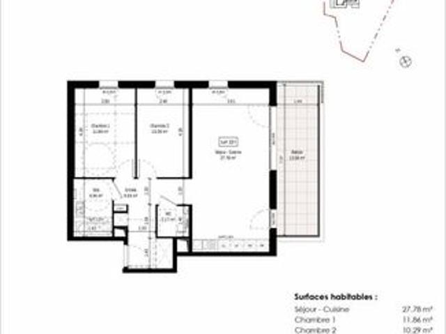 Appartement 3 pièces 66 m²
