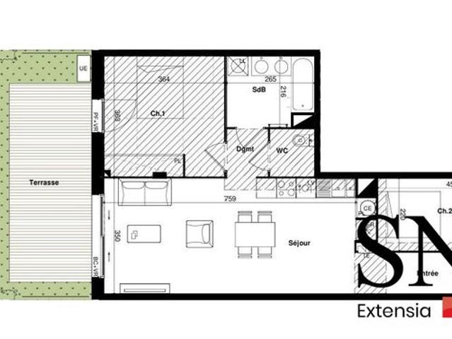 Appartement 3 pièces 66 m²