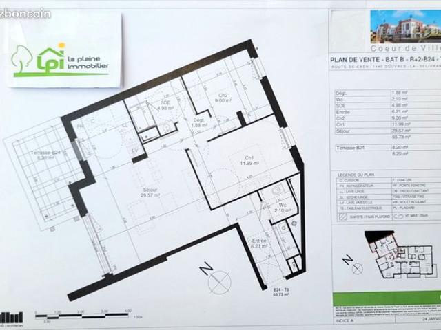 Appartement 3 pièces 66 m²