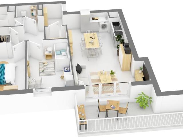 Appartement 3 pièces 66 m²