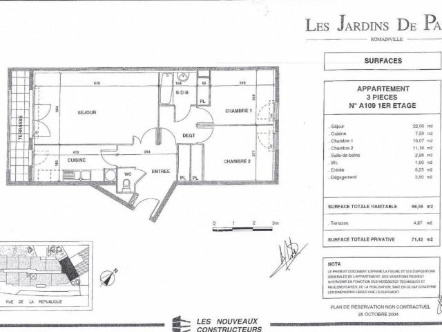 Appartement 3 pièces 66 m²