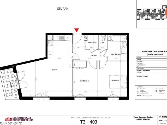 Appartement 3 pièces 66 m²