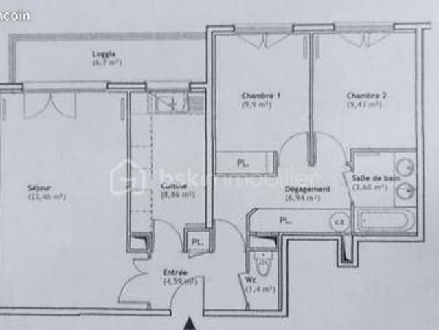 Appartement 3 pièces 68 m²