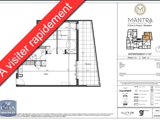 Appartement 3 pièces 68 m²