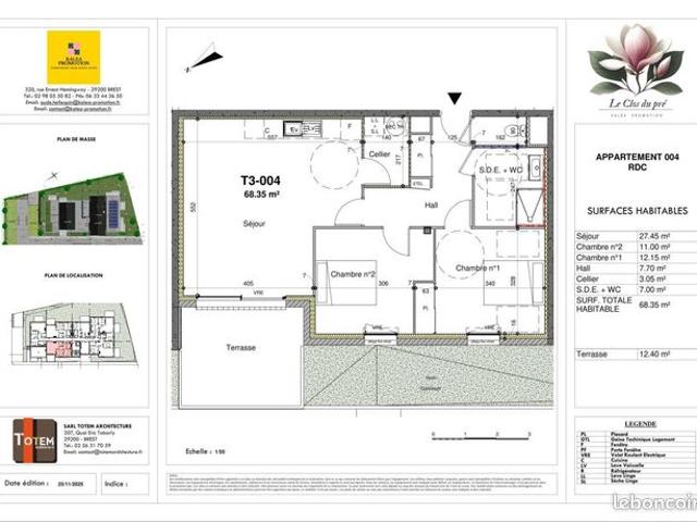 Appartement 3 pièces 68 m²