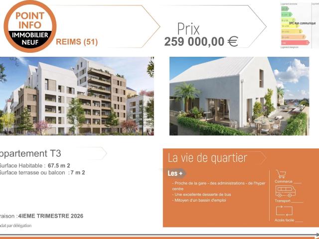 Appartement 3 pièces 68 m²