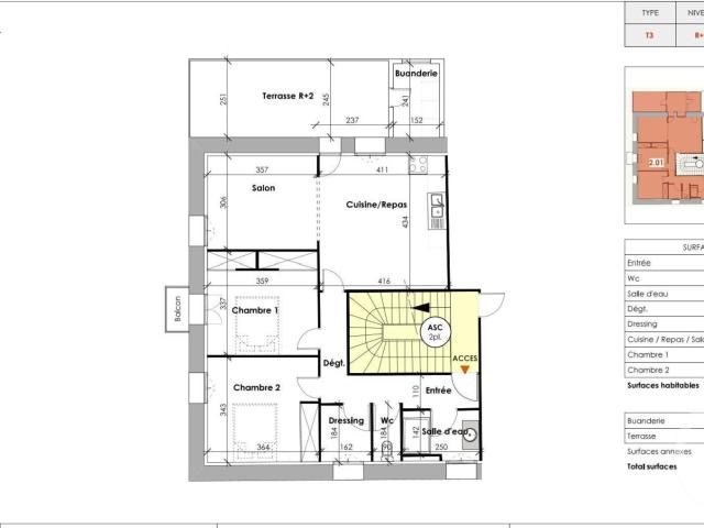 Appartement 3 pièces 69 m²
