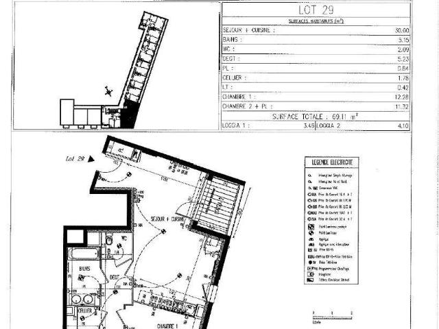 Appartement 3 pièces 69 m²